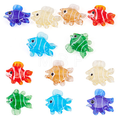 6Pcs 6 Colors Handmade Lampwork Beads Strands LAMP-TA0002-44-1