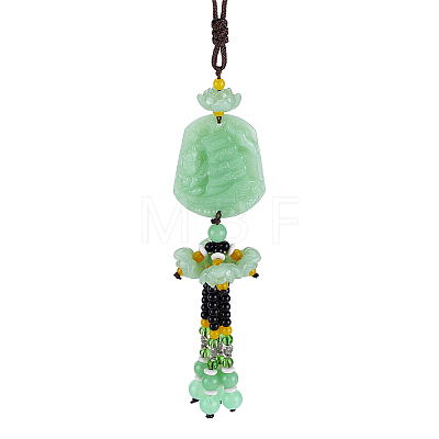 Glass Pendant Decorations HJEW-WH0063-083B-1