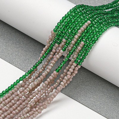 Transparent Gradient Color Glass Beads Strands GLAA-H021-01A-44-1