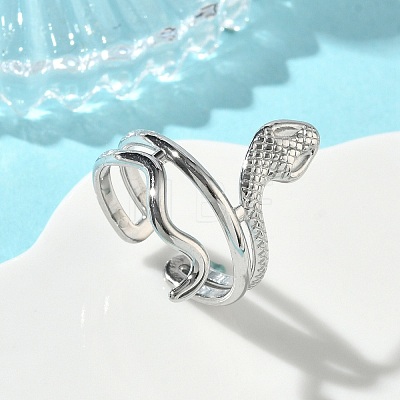 304 Stainless Steel Cuff Open Rings for Women RJEW-L341-01B-P-1