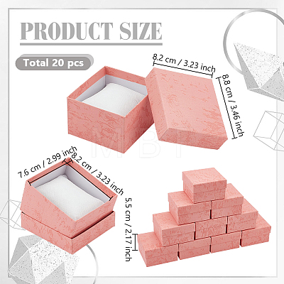 20Pcs Marble Print Paper Display Boxes for Watch CON-GO0001-24-1