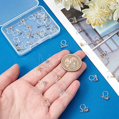 20Pcs 2 Colors 304 Stainless Steel Clip-on Earring Component STAS-SC0004-29-1