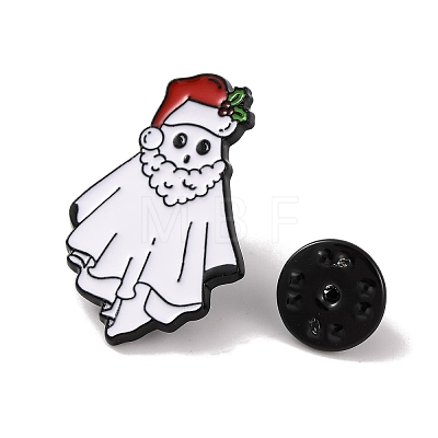 Christmas Theme Ghost with Hat Enamel Pins JEWB-M043-06A-1