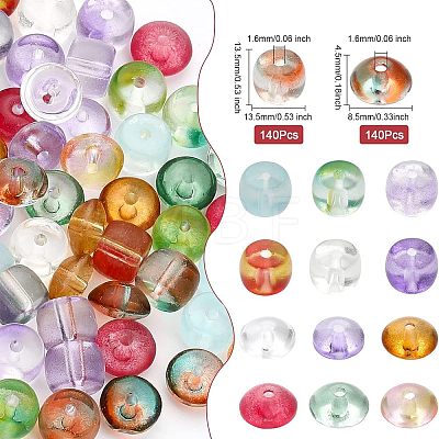 280pcs 14 Style Transparent Glass Beads GLAA-CA0001-49-1