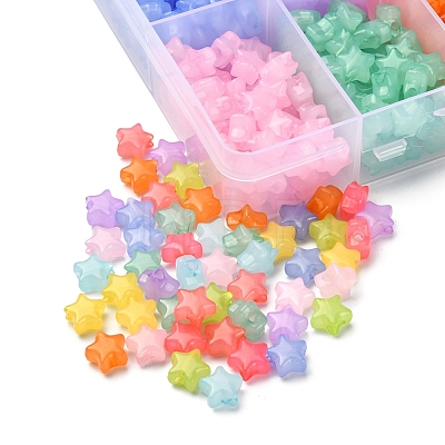 600Pcs 10 Colors Imitation Jelly Acrylic Beads MACR-YW0001-81-1