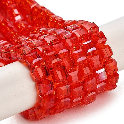 Electroplate Glass Beads Strands EGLA-R030-6x6mm-01-1