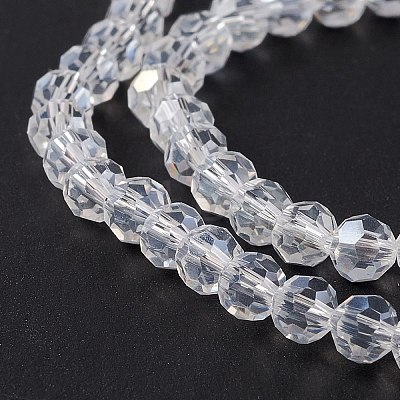 Half-Handmade Transparent Glass Beads Strands G02QB0P1-1