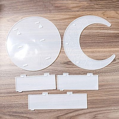 Moon Shape Floating Shelf DIY Silicone Molds Kit DIY-G093-02E-1