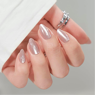 1 Bag ABS Plastic Mermaid Metallic Effect Press On False Nails MRMJ-CP0001-63-1