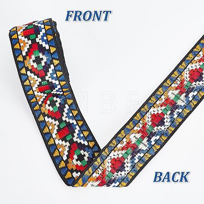 Gorgecraft 5 Yards Ethnic Style Embroidery Polycotton Ribbons OCOR-GF0001-95-1