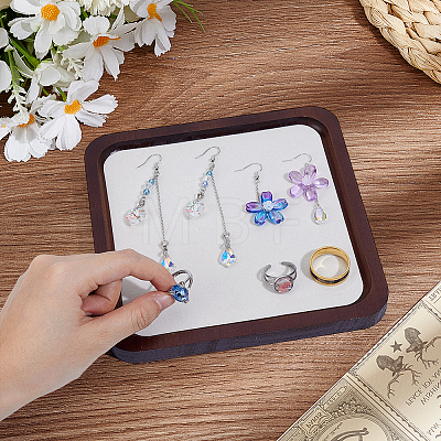 Square Wooden Organizer Display Jewelry Plates ODIS-WH0099-221D-1