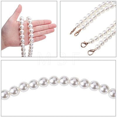 Acrylic Imitation Pearl Beads Bag Handle FIND-PH0015-64-1