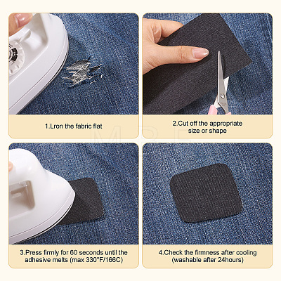 4Pcs Denim Cloth Iron on Sew on Patches SENE-TA0001-03-1