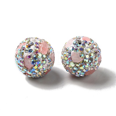 Polymer Clay Rhinestone Beads RGLA-D050-02F-1