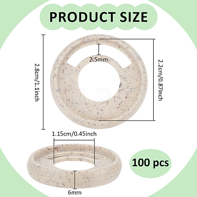 Wheat Straw Mushroom Hole Loose Leaf Ring Round Binder Discs FIND-WH0366-315B-1