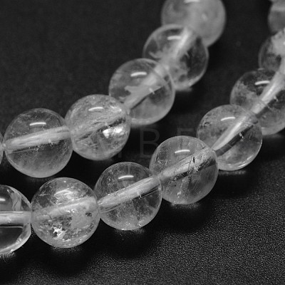 Natural Quartz Crystal Beads Strands X-G-F570-01-8mm-1