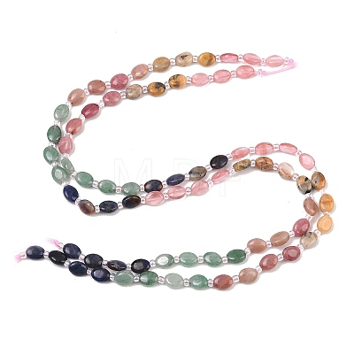 Cherry Quartz Glass & Natural  Rhodonite & Sodalite & Green Aventurin & Crazy Agate Beads Strands G-Z135-A12-1