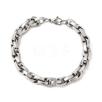 201 Stainless Steel Rope Chain Bracelets for Men STAS-T077-16P-1