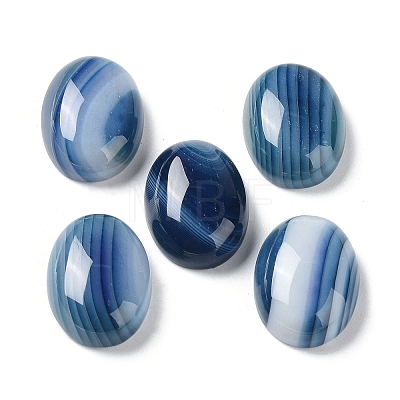 Natural Striped Agate/Banded Agate Cabochons G-H296-01B-1
