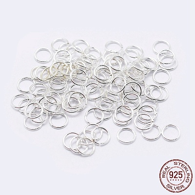 925 Sterling Silver Open Jump Rings STER-F036-02S-0.8x5mm-1