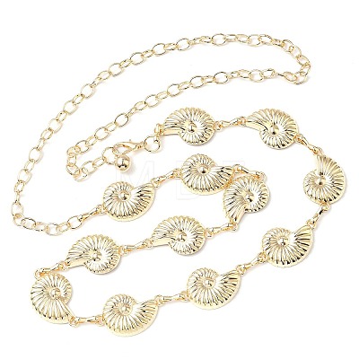 Summer Iron Conch Link Chain Waist Belly Chains for Women LS-AJEW-G067-01G-1