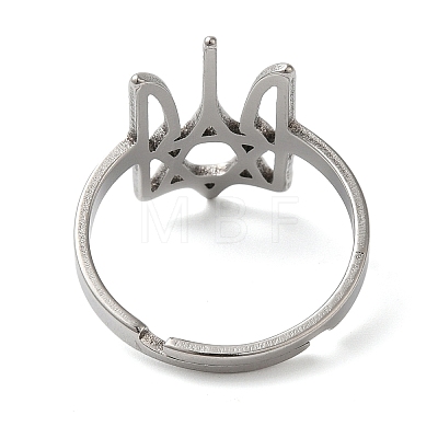 Non-Tarnish Star of David 304 Stainless Steel Adjustable Rings for Unisex RJEW-F163-03P-1