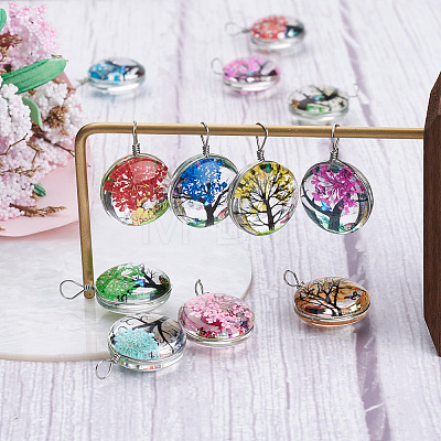 Craftdady 12Pcs Transparent Glass Pendants GLAA-CD0001-03-1