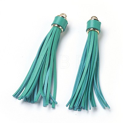 PU Leather Cord Tassel Big Pendants IFIN-F149-I07-1