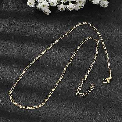 Brass Figaro Chain Necklaces for Women NJEW-B157-02G-1