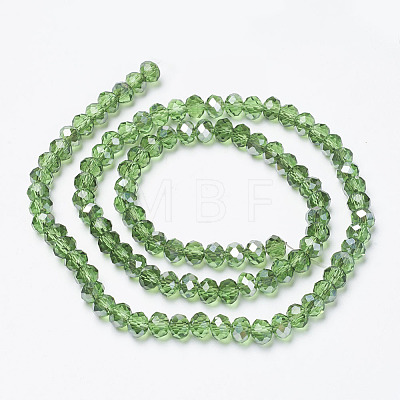 Electroplate Transparent Glass Beads Strands EGLA-A034-T3mm-E01-1