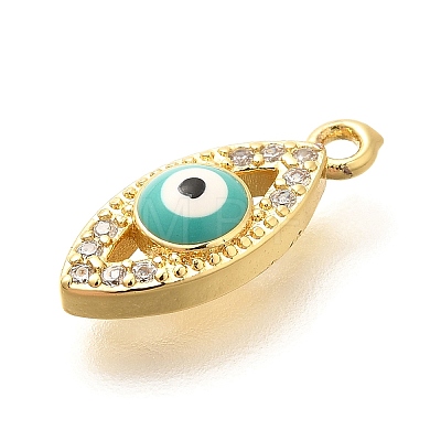 Brass Micro Pave Cubic Zirconia Pendants KK-U048-04G-02-1