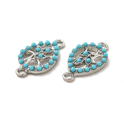 Alloy Connector Charms with Synthetic Turquoise FIND-H039-33P-1