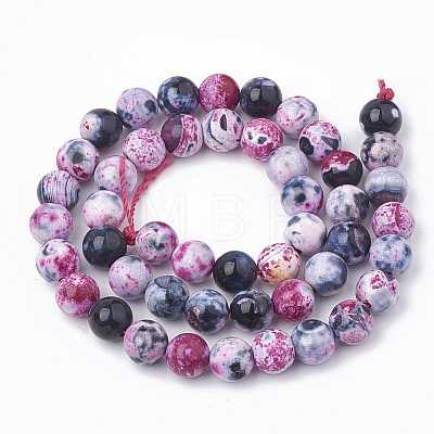 Dyed Natural Fire Crackle Agate Beads Strands G-T098-02B-01-1