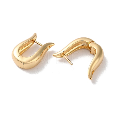 Horseshoe Brass Hoop Earrings for Women EJEW-B056-11G-1