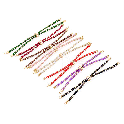 8Pcs Polyester Braided Round Cord Slider Bracelet Making MAK-TA0001-39A-1