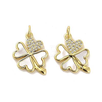 Brass Micro Pave Clear Cubic Zirconia Pendants KK-K365-05G-G-1