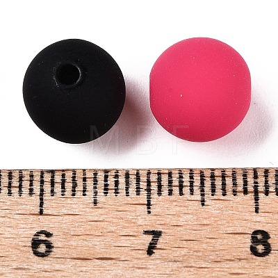 Rubberized Style Imitated Silicone Acrylic Beads MACR-T048-01C-03-1