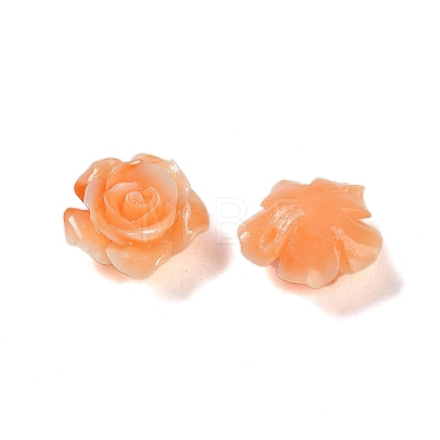 Synthetic Coral 3D Flower Rose Beads CORA-A005-14mm-30-1