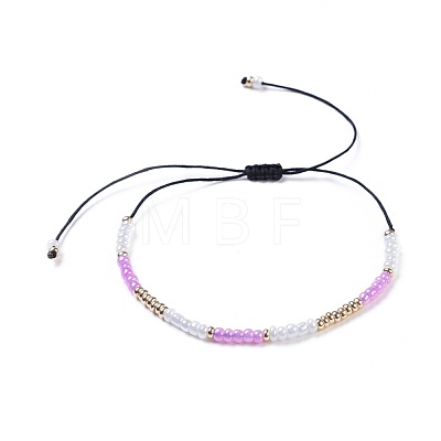 Nylon Thread Braided Beads Bracelets BJEW-JB04350-M-1