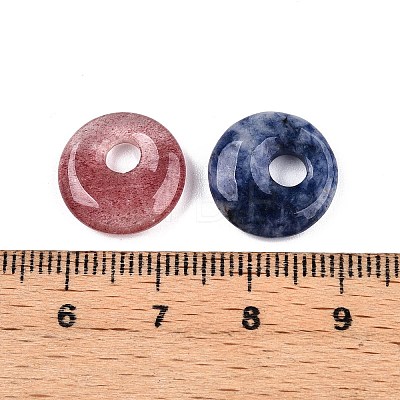 Natural & Synthetic Mixed Stone Donut Charms G-N344-39A-1