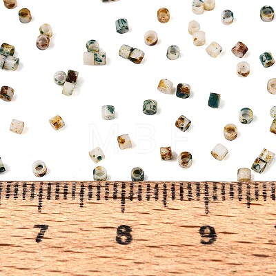 Spray Painted Picasso Cylinder Glass Seed Beads GLAA-T028-12A-10-1