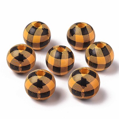 Natural Wood Large Hole Beads X-WOOD-S057-025-1
