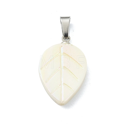 Natural Freshwater Shell Carved Pendants PALLOY-JF05288-02-1