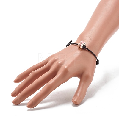 Dinosaur Acrylic Enamel Beads Adjustable Cord Bracelet for Teen Girl Women BJEW-JB07048-1