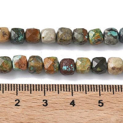 Natural African Turquoise(Jasper) Beads Strands G-L651-D02-6x6mm-1