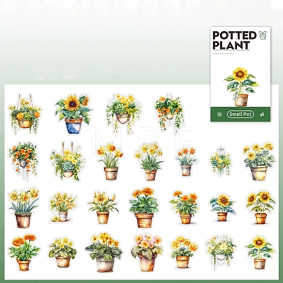 Potted Plant PET Stickers Set DIY-Z037-01C-1