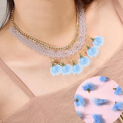 Faux Mink Fur Tassel Pendant Decorations FIND-YW0002-24F-1