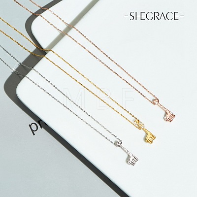 SHEGRACE 925 Sterling Silver Pendant Necklaces JN239B-1