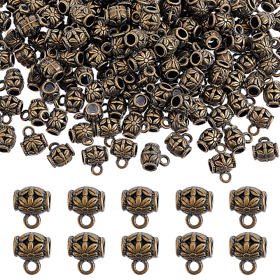 210Pcs Tibetan Style Alloy Tube Bails TIBE-PH0002-62AB-1