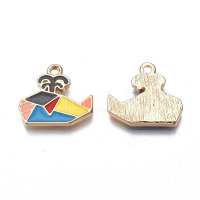 Rack Plating Alloy Enamel Pendants ENAM-S122-98-1